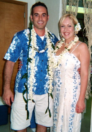 Robbie & Mike Rice at their Luau Wedding